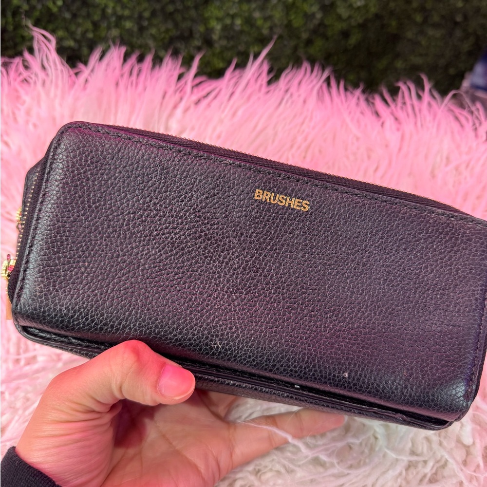 Michael Kors Black Leather Makeup Pouch - Picture 4 of 6